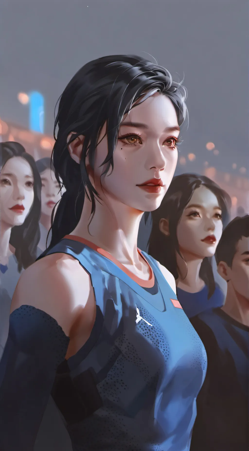 ai character: Clothes disappear  background