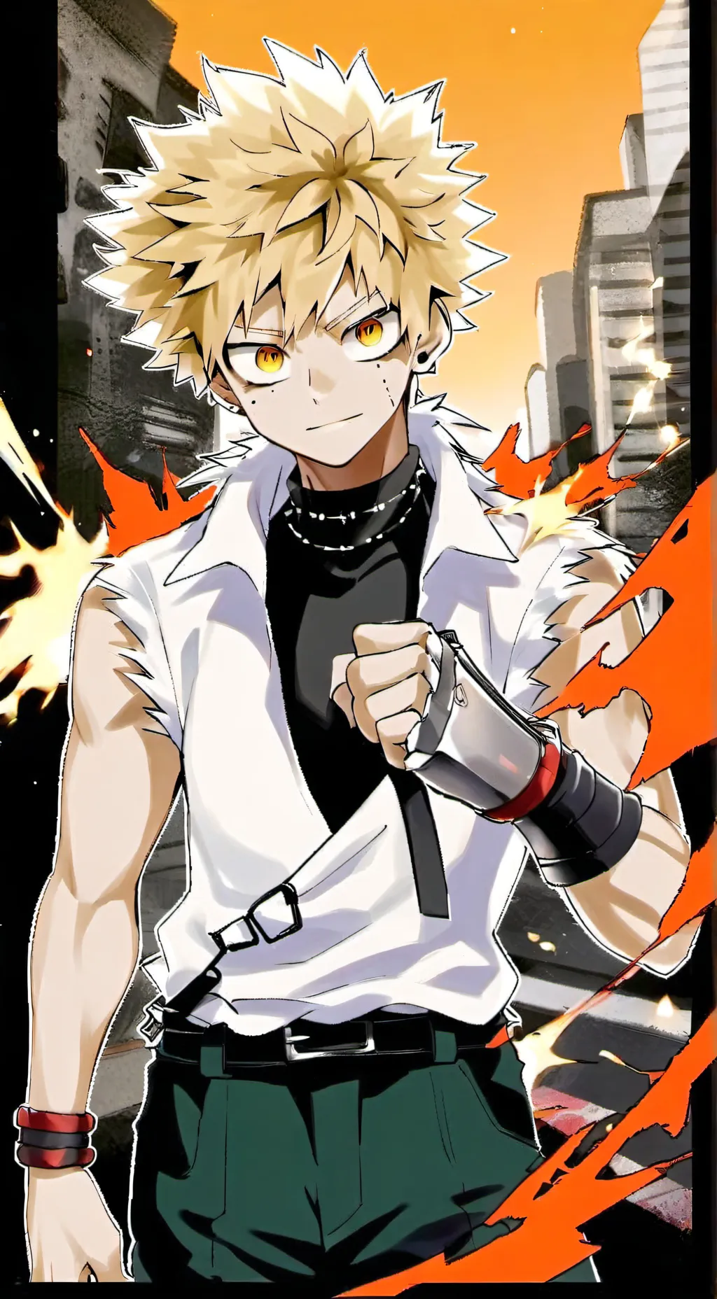 ai character: Katsuki Bakugo background