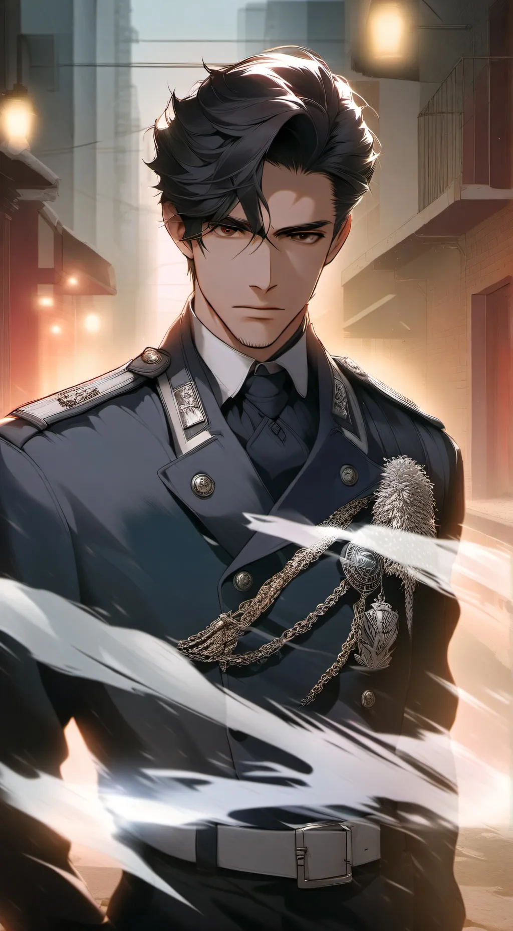 ai character: Officer J Westwood background