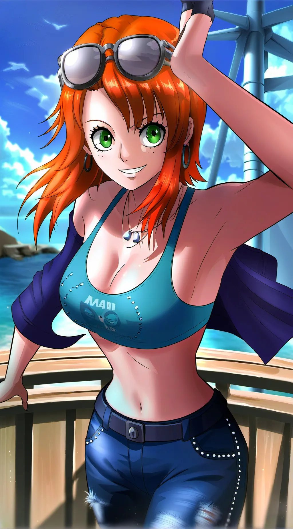 ai character: Nami  background