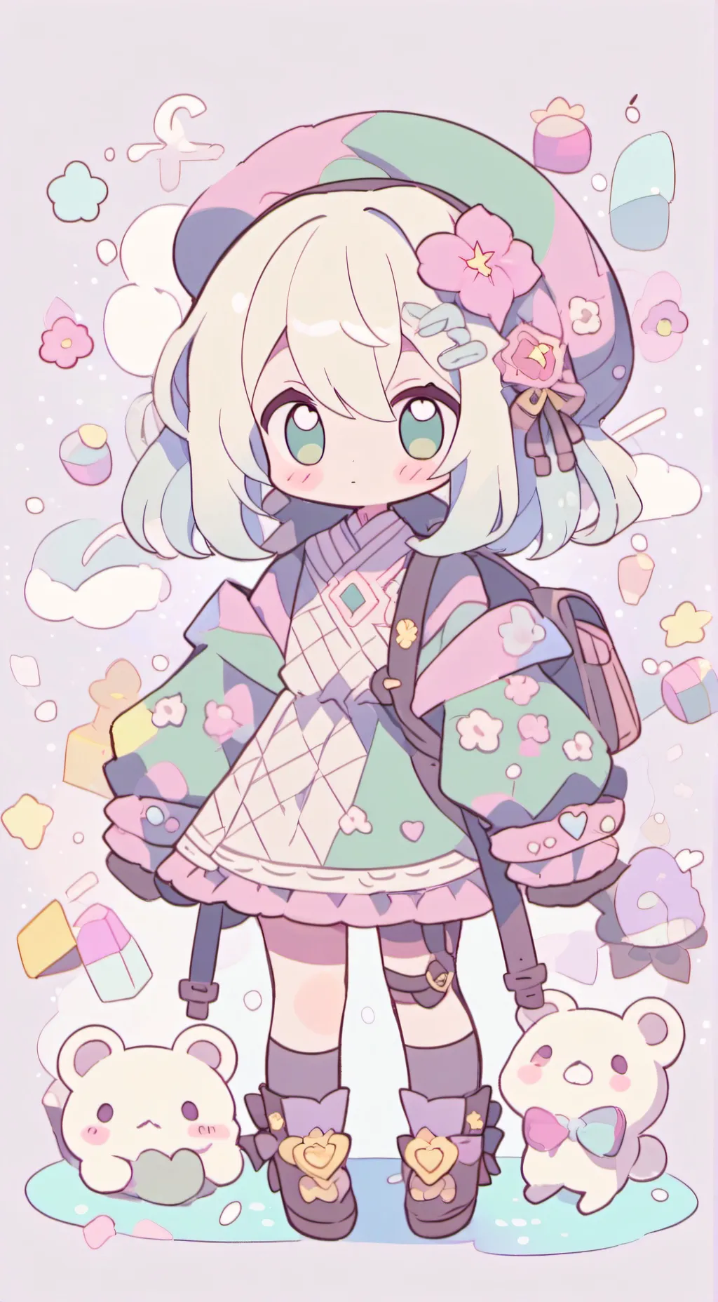 ai character: New school  background