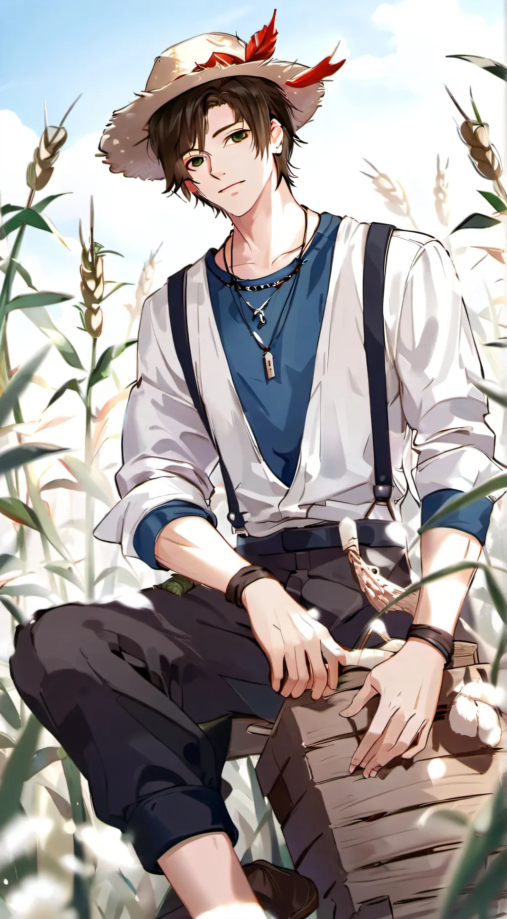 ai character: He is a farmer background