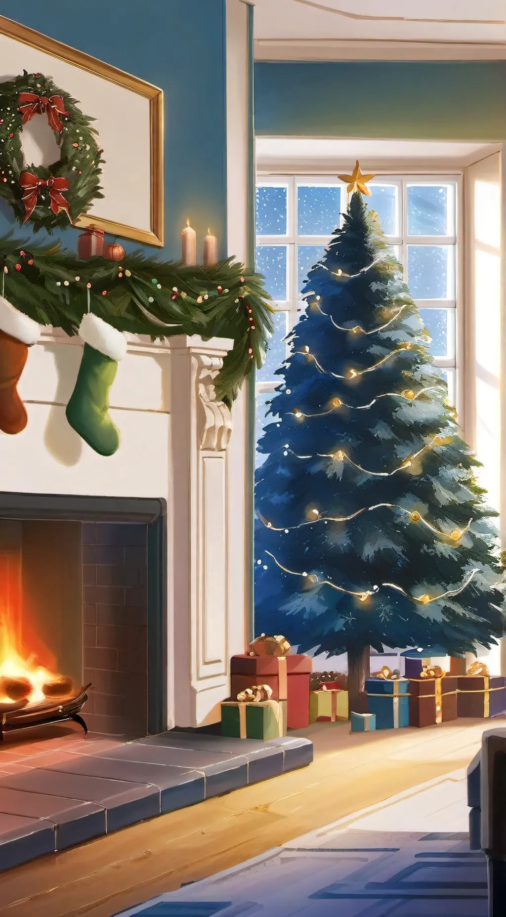 ai character: Hh Christmas background