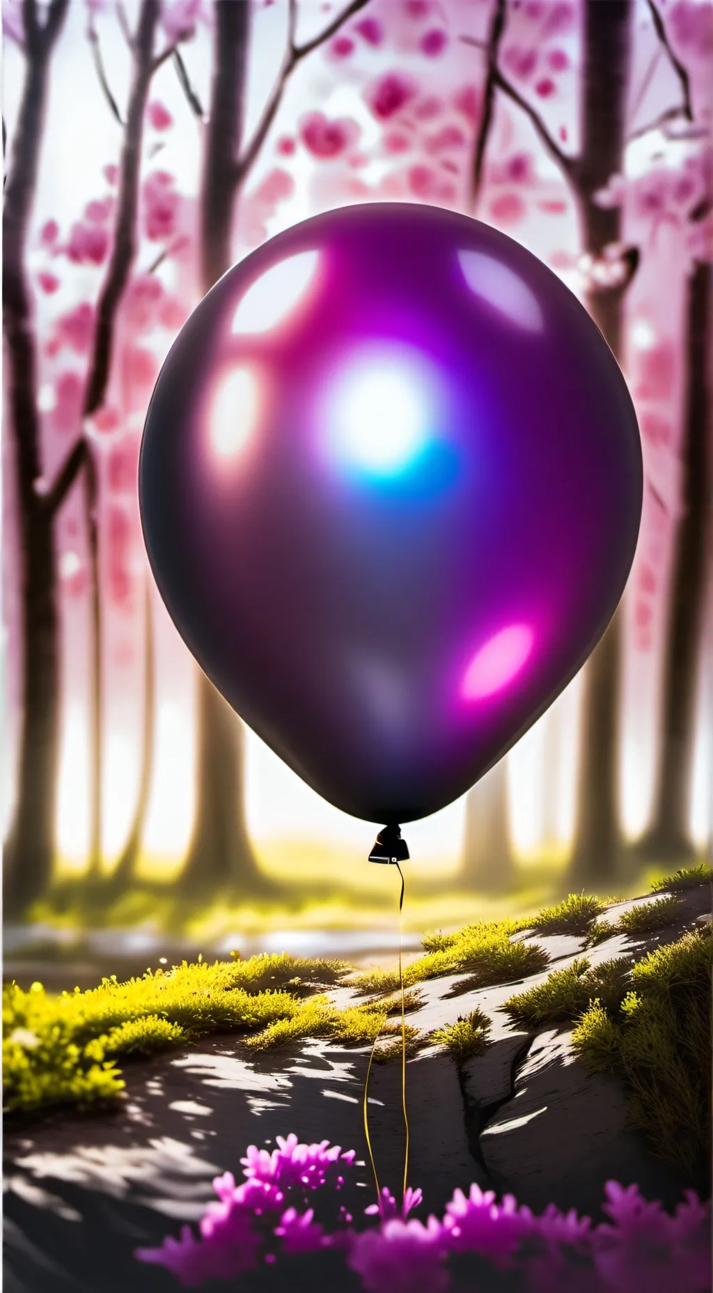 ai character: a purple balloon background