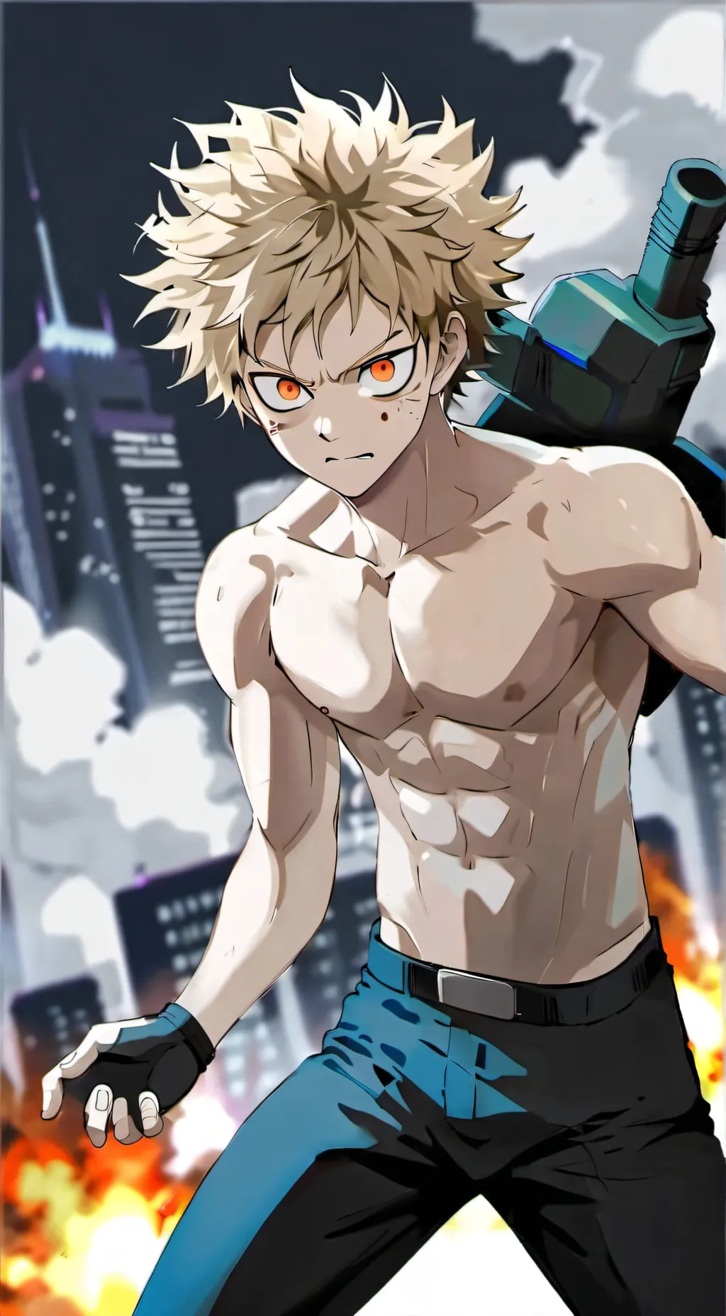 ai character: Katsuki Bakugo background