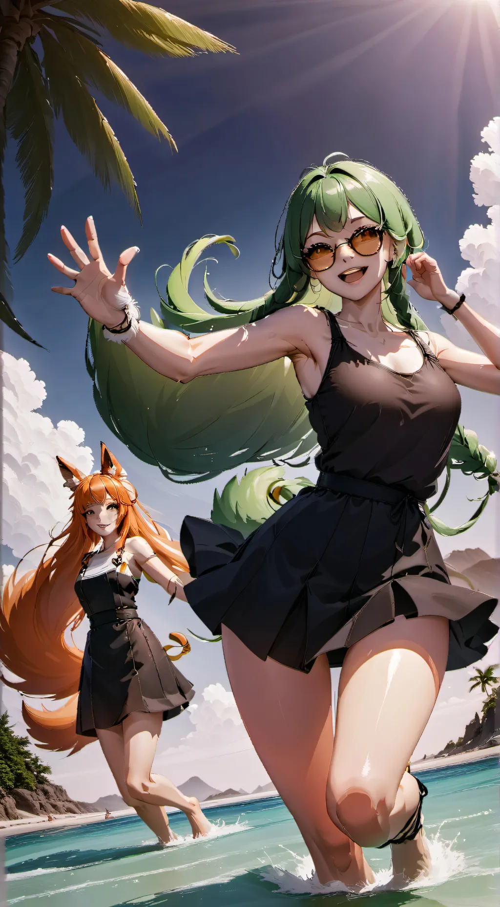 ai character: gals sumer time background