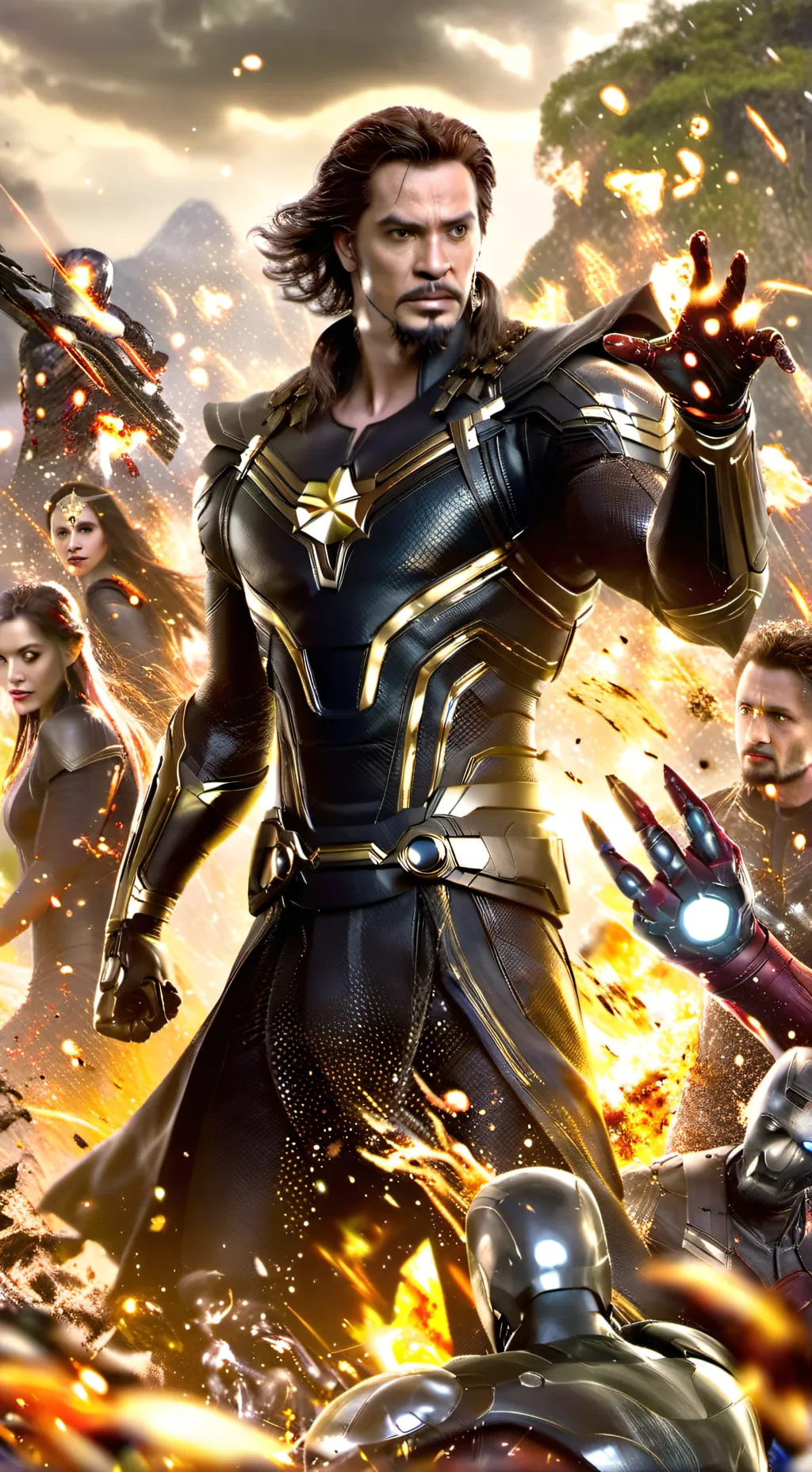 ai character: Avengers end game background