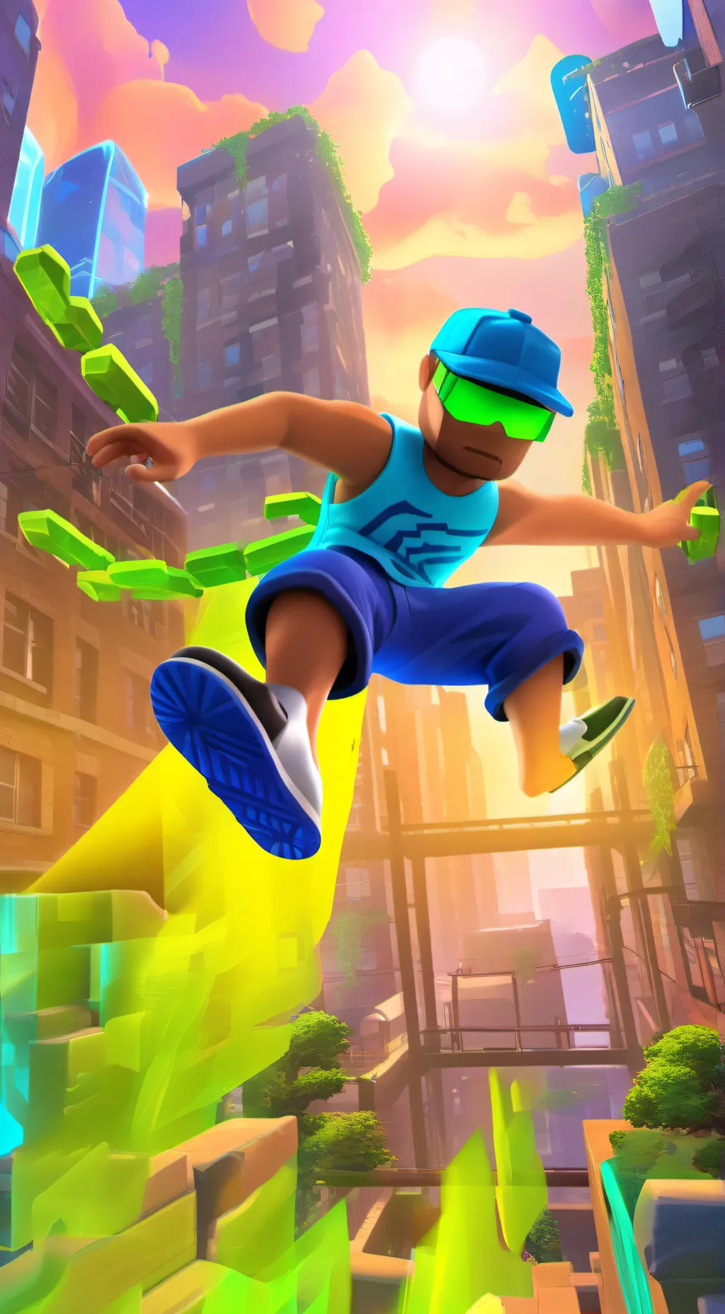 ai character: A Roblox Story background