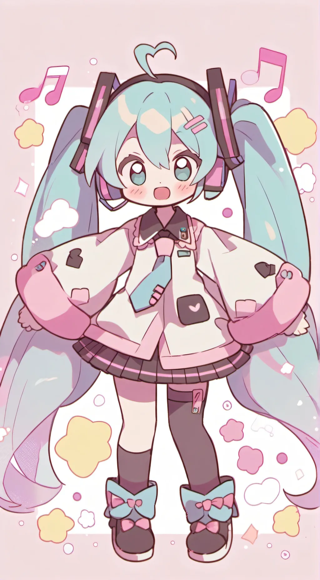 ai character: Hatsune miku  background