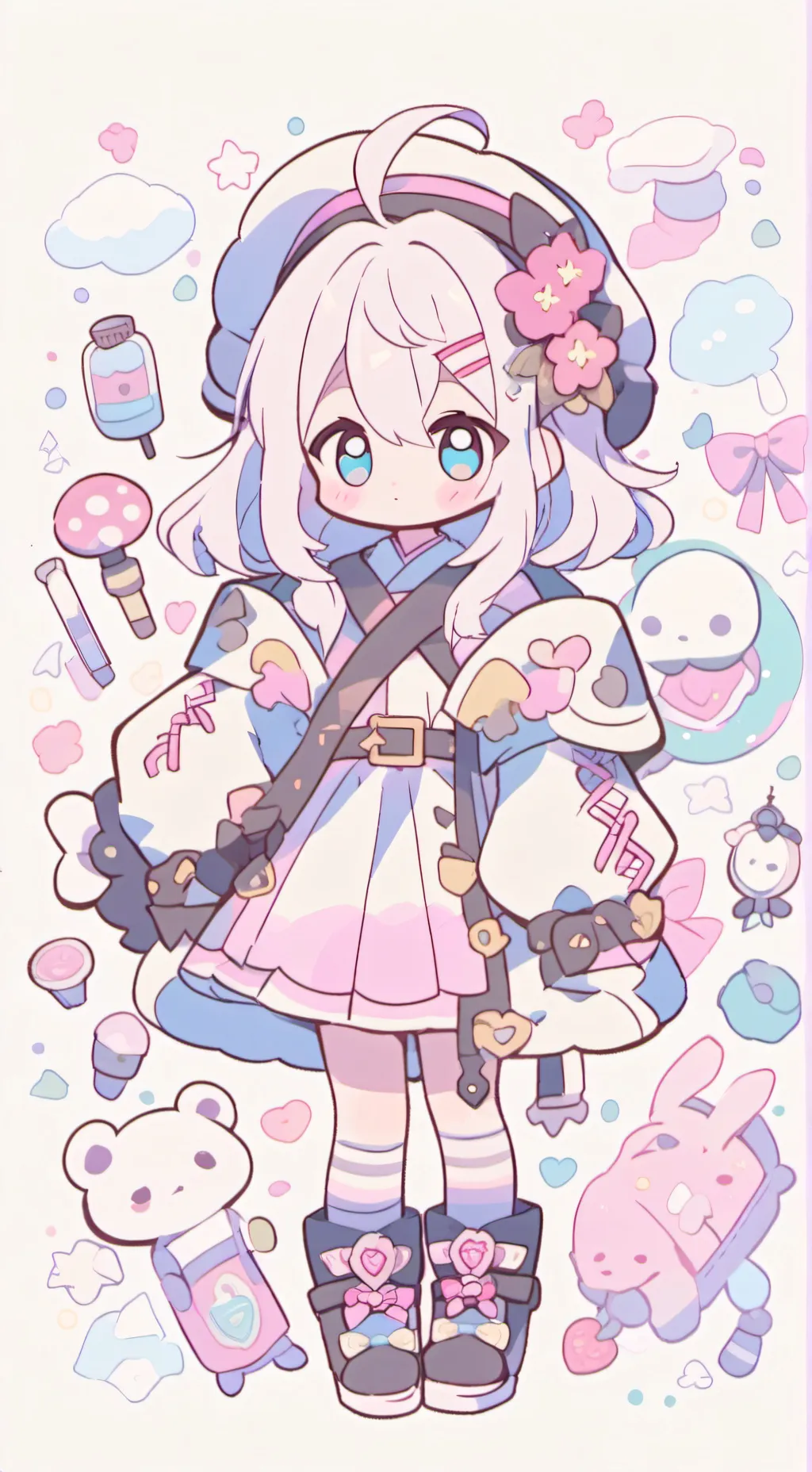 ai character: Gorillaz - barbie. background