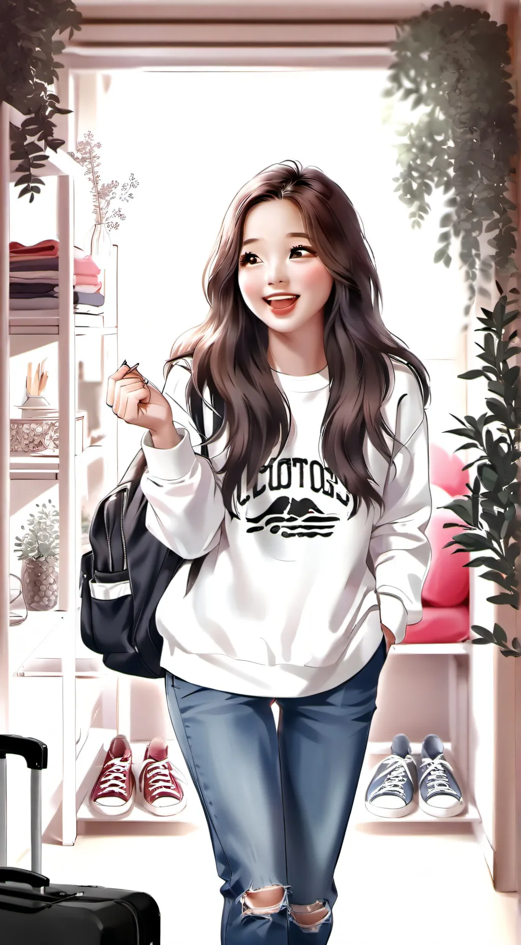 ai character: 宿舍 background