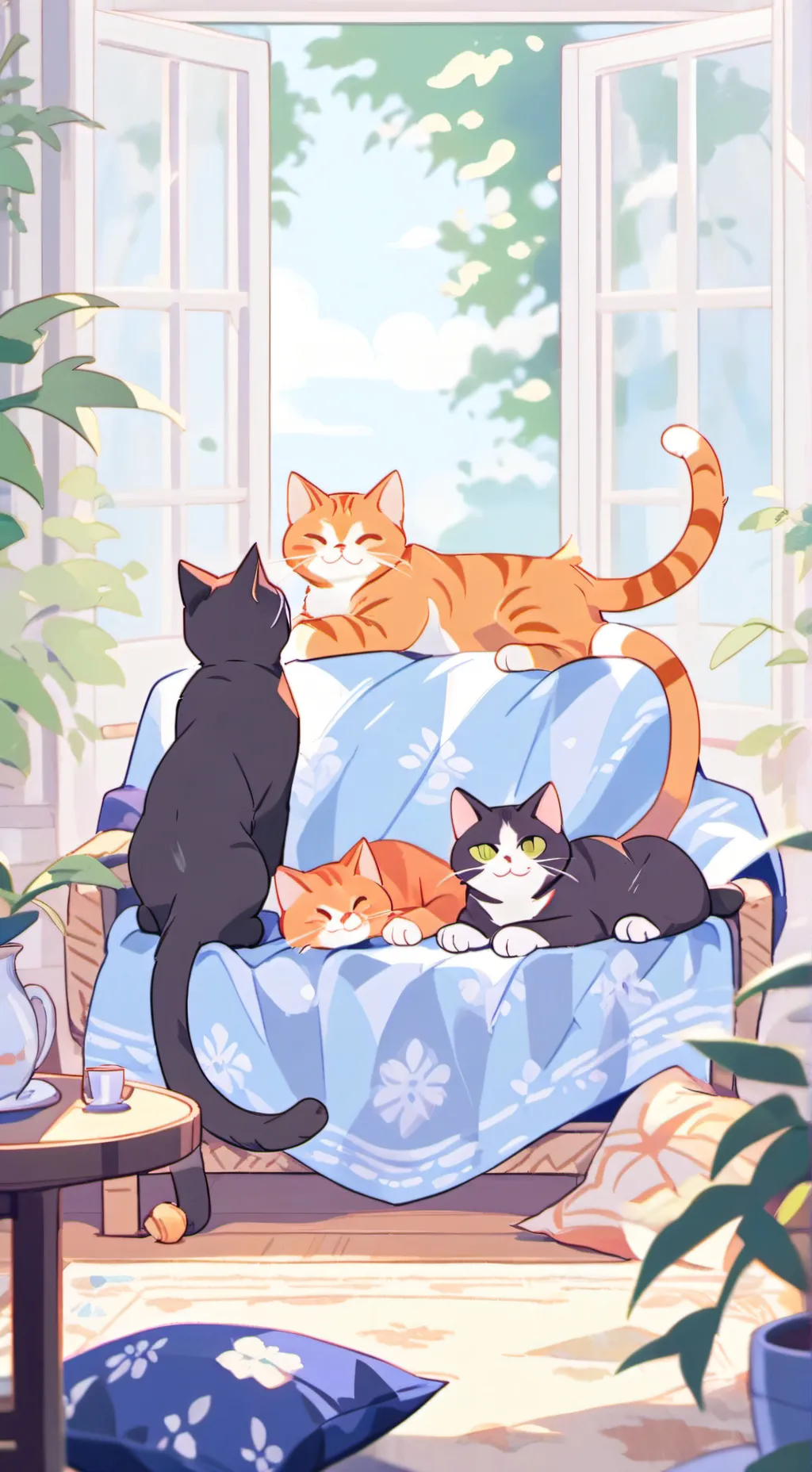 ai character: Cats Are Liquid background