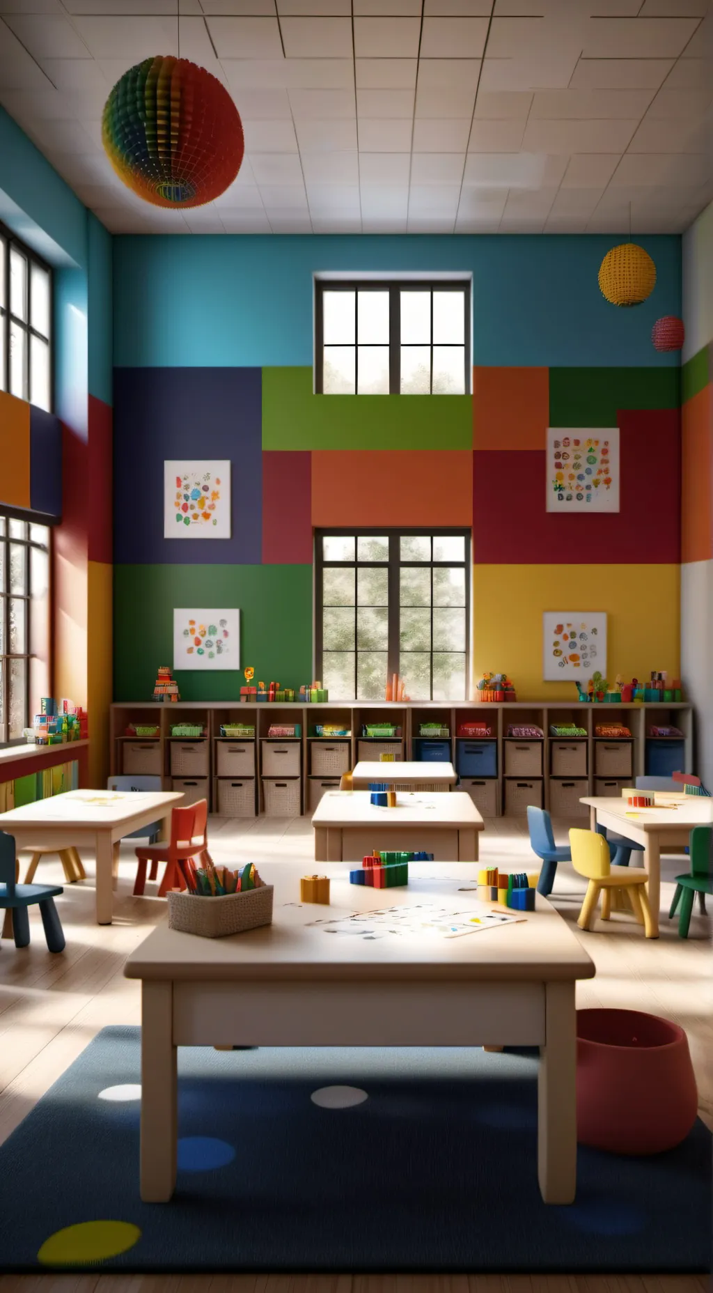 ai character: Kindergarten class background