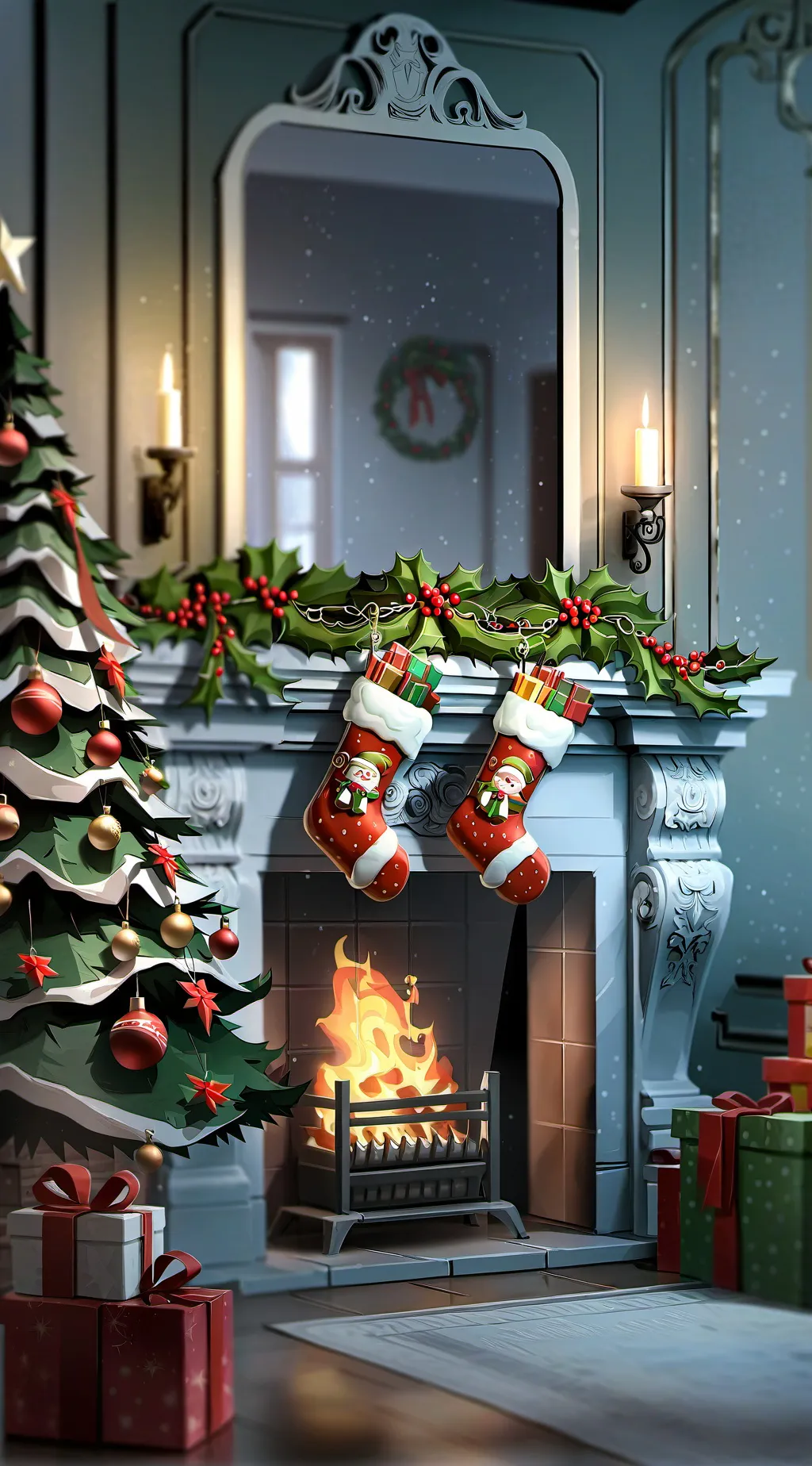 ai character: Christmas day🎄 background