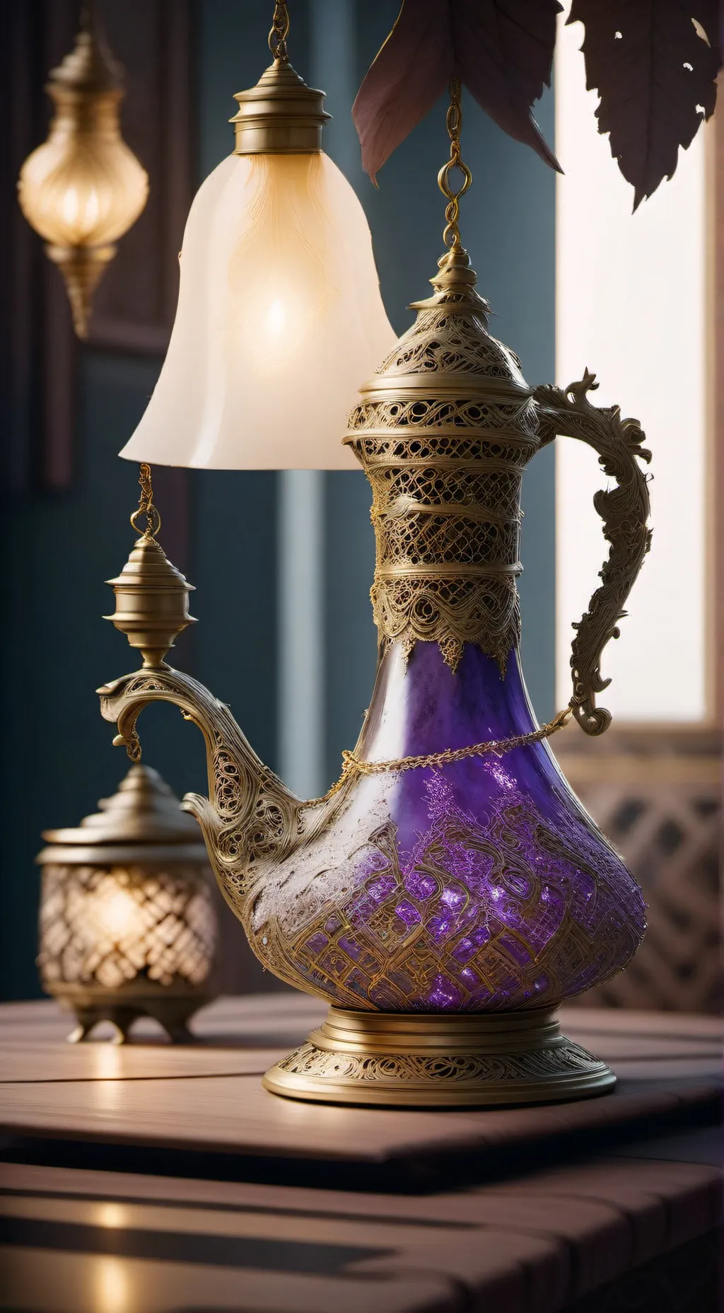 ai character: Genie lamp background