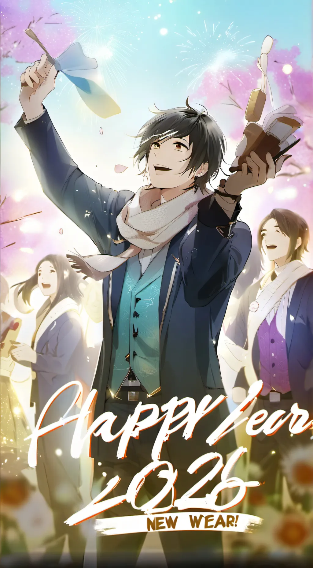 ai character: HAPPYNEW YEAR 2026 background