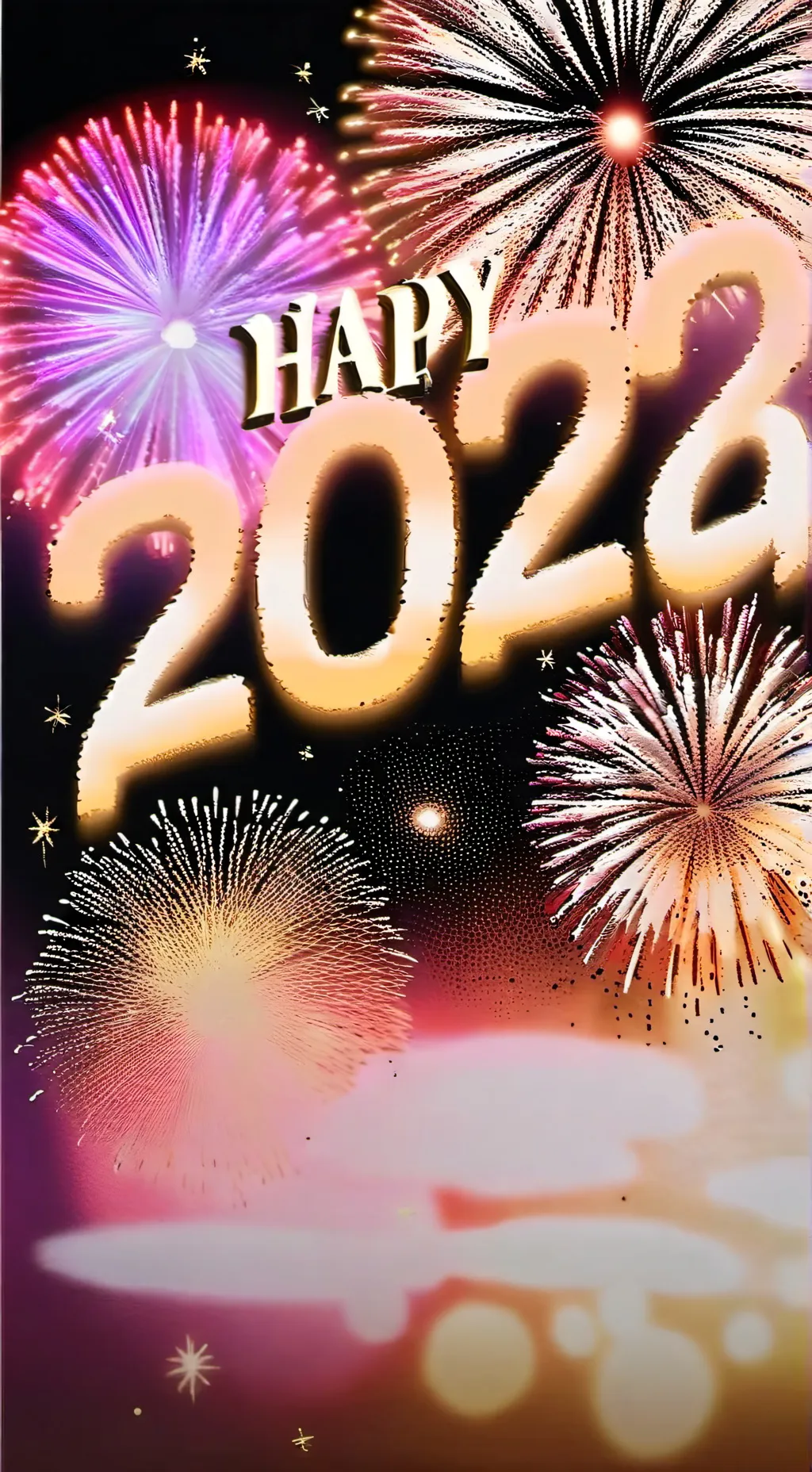 ai character: HAPPY NEW YEAR! background