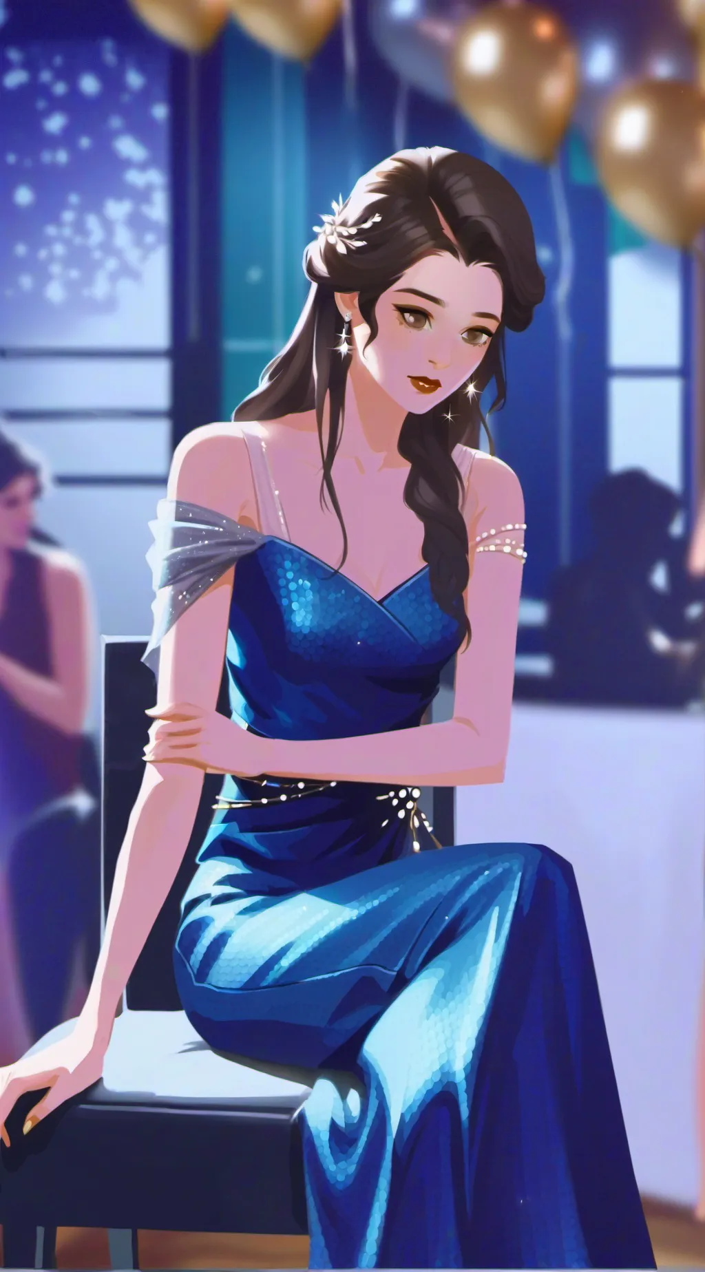 ai character: New years PARTY background