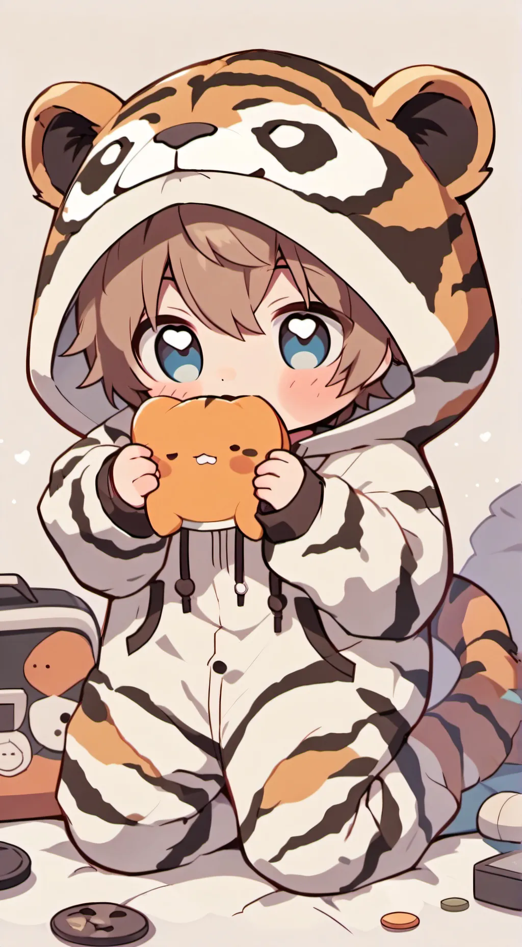 ai character: Tiger chibi background