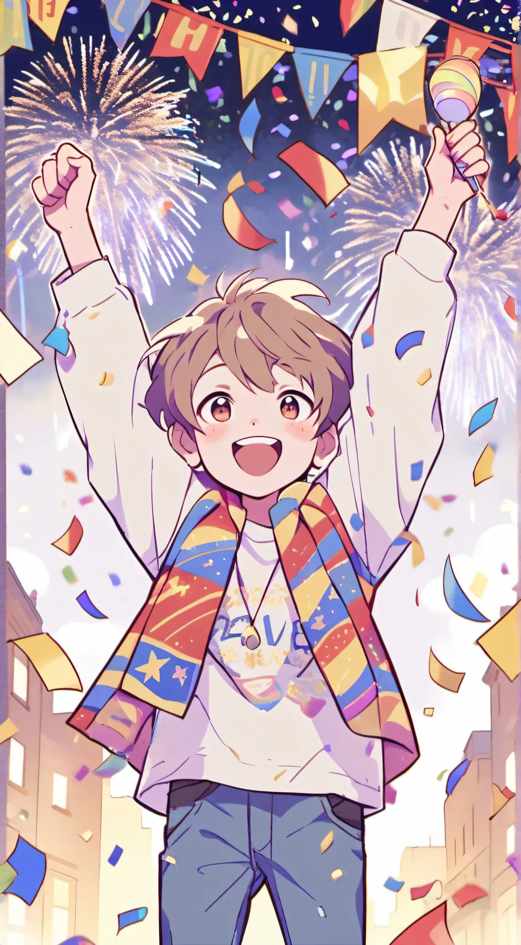 ai character: New Years Eve background