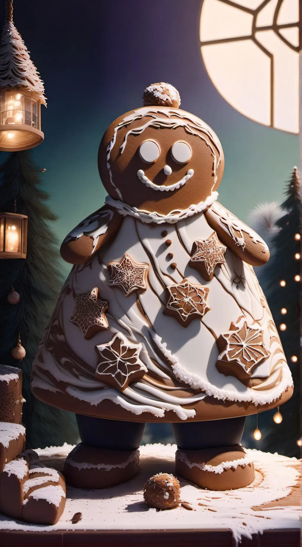 ai character: granny gingerbread background