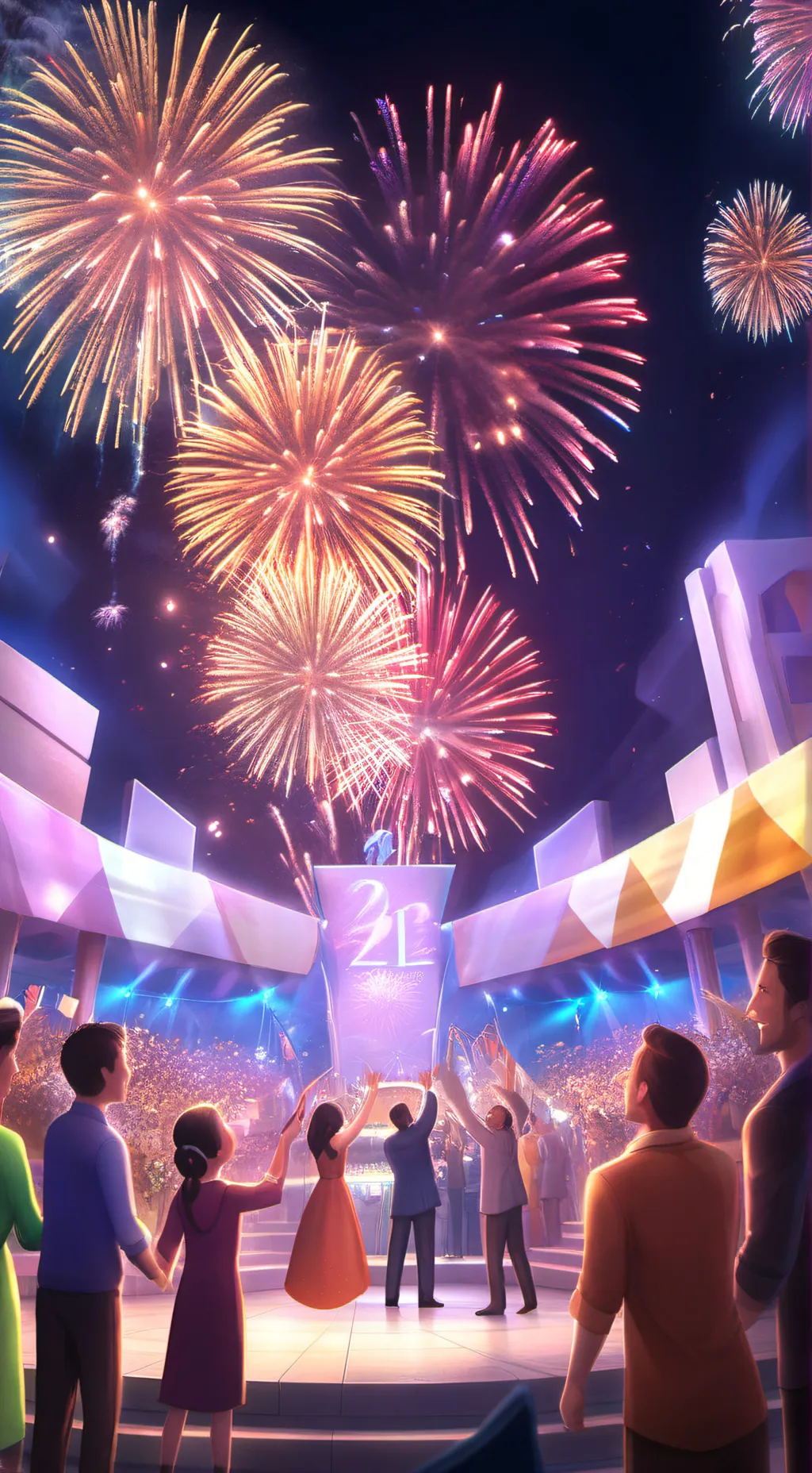 ai character: HAPPY NEW YEAR2026 background