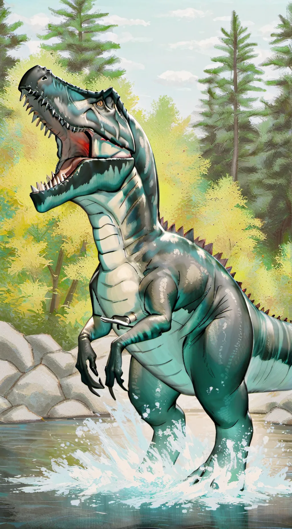 ai character: spinosaurus  background