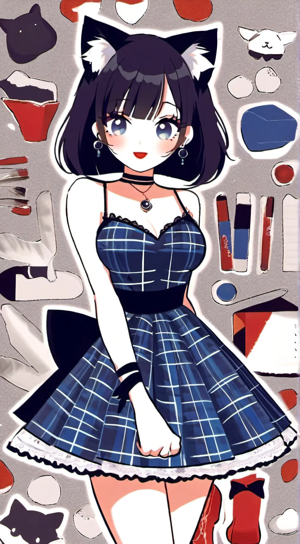 ai character: melody the cat-gir background