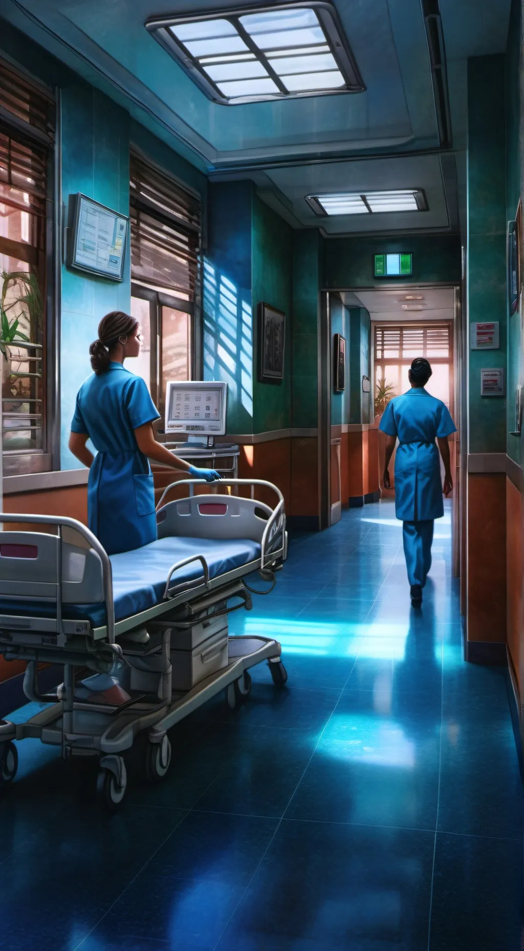 ai character: hospital background