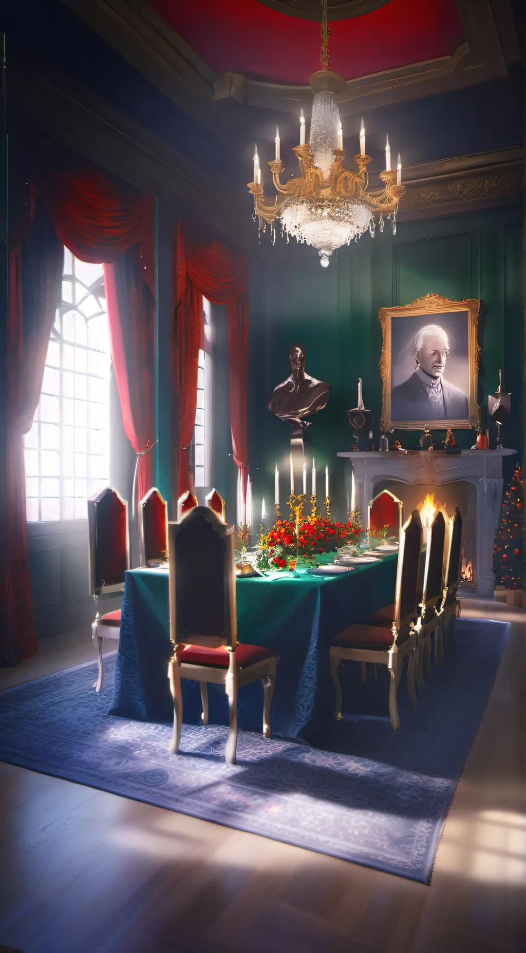 ai character: Black’s Christmas background