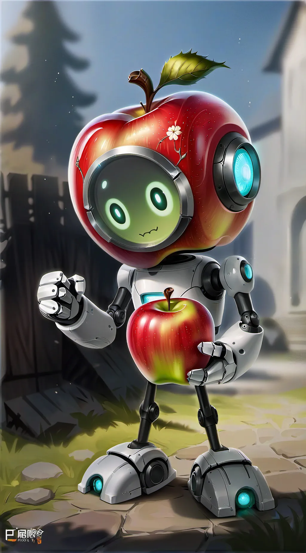 ai character: apple bot  background