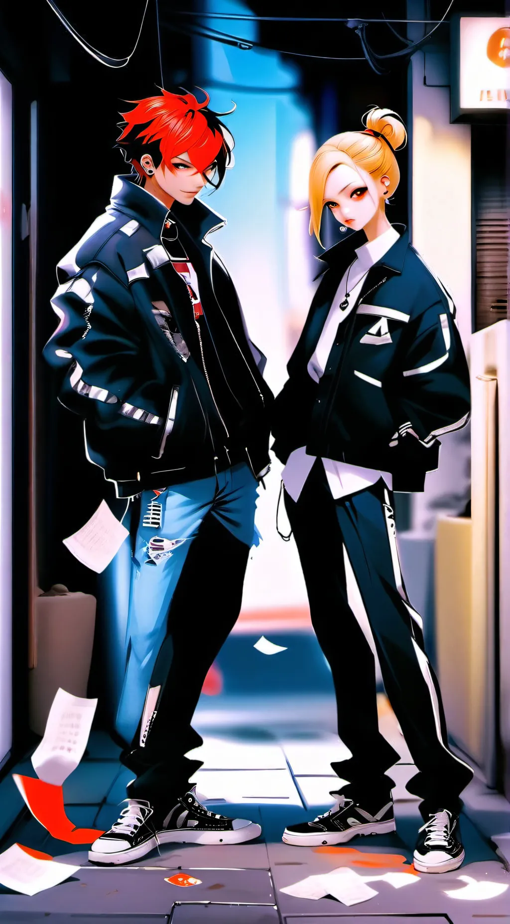 ai character: bad girl  background