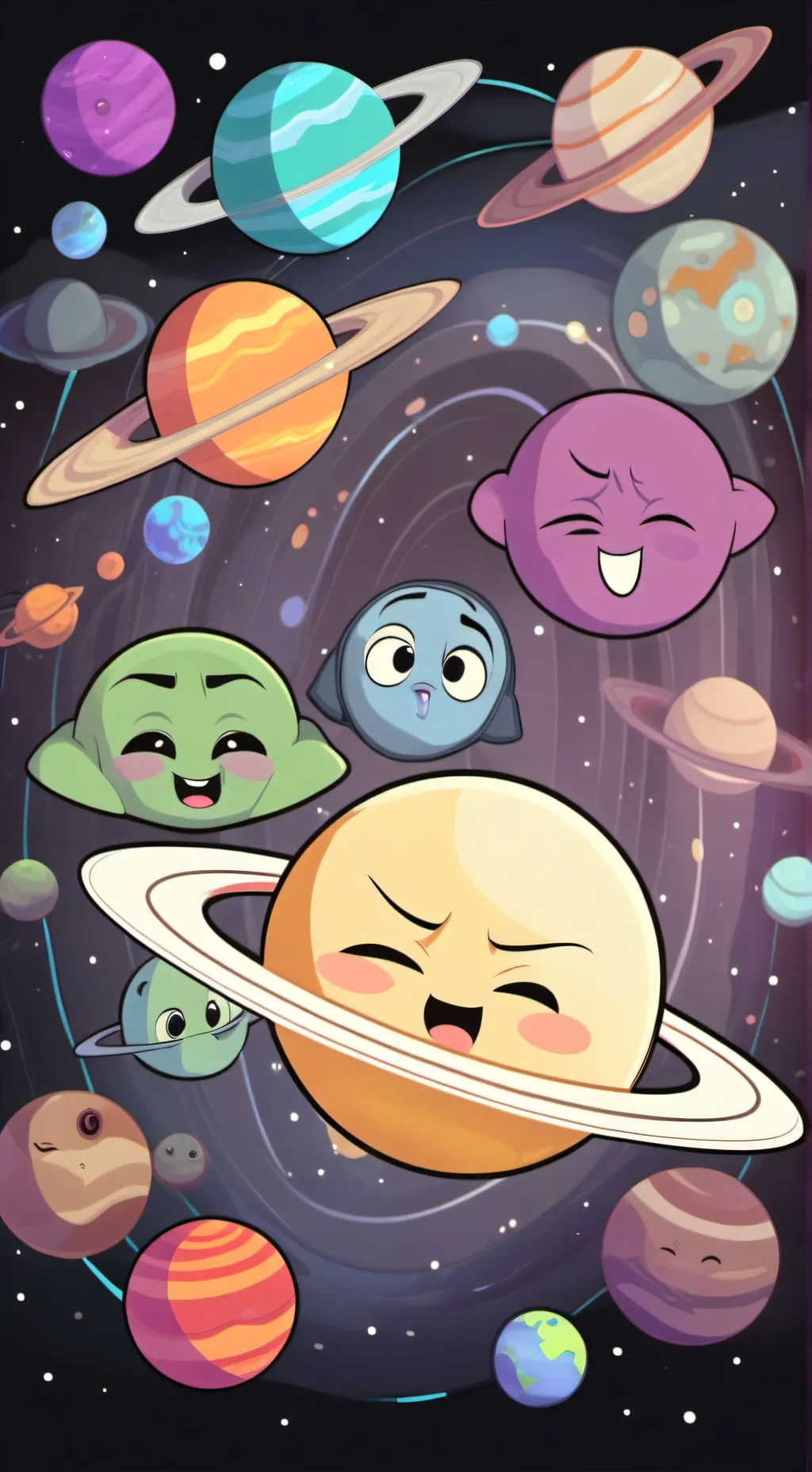 ai character: Solar system  background