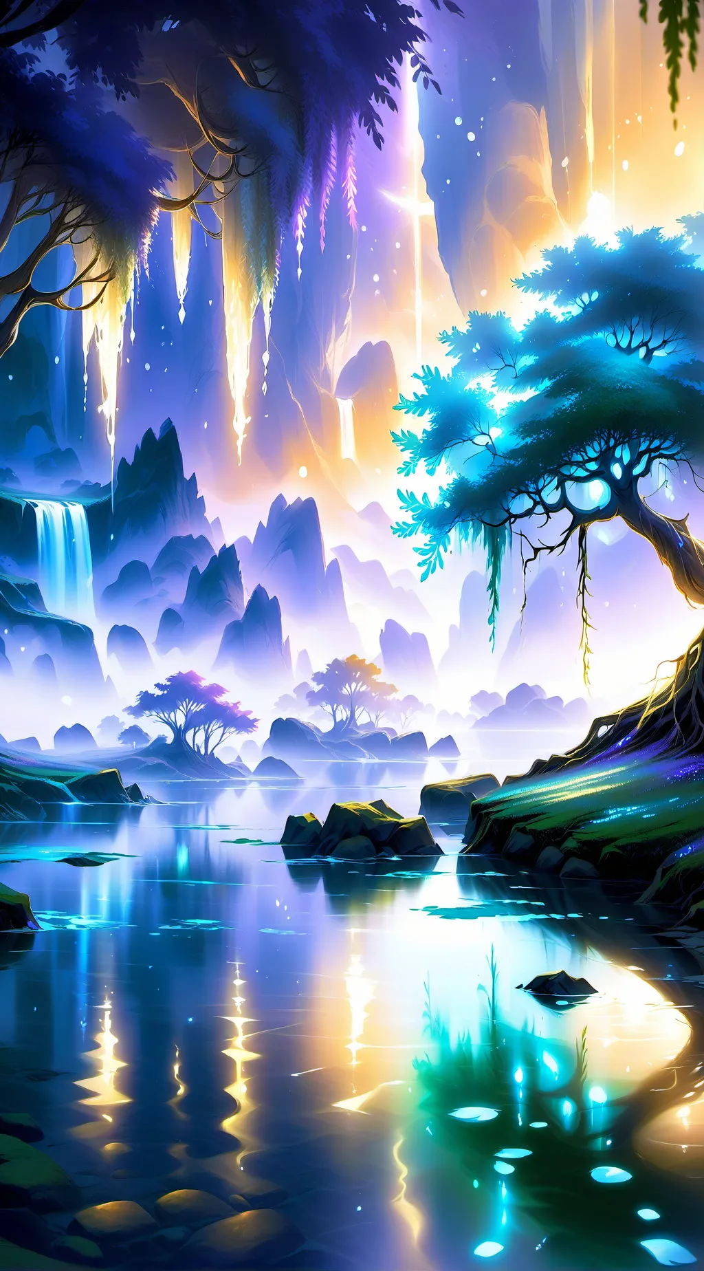 ai character: magical forest! background