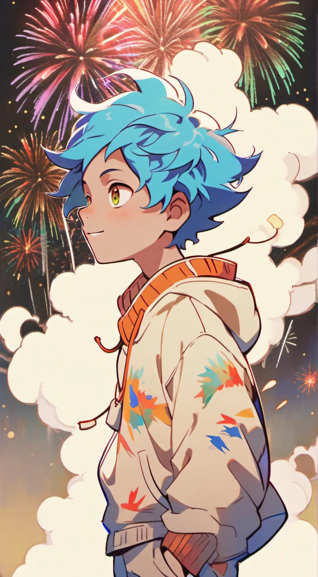 ai character: Happy new year background