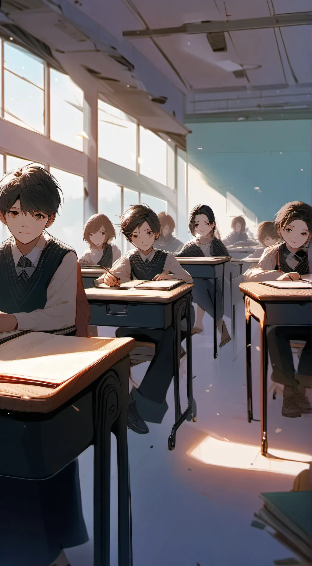 ai character: HYBRID SCHOOL!! background