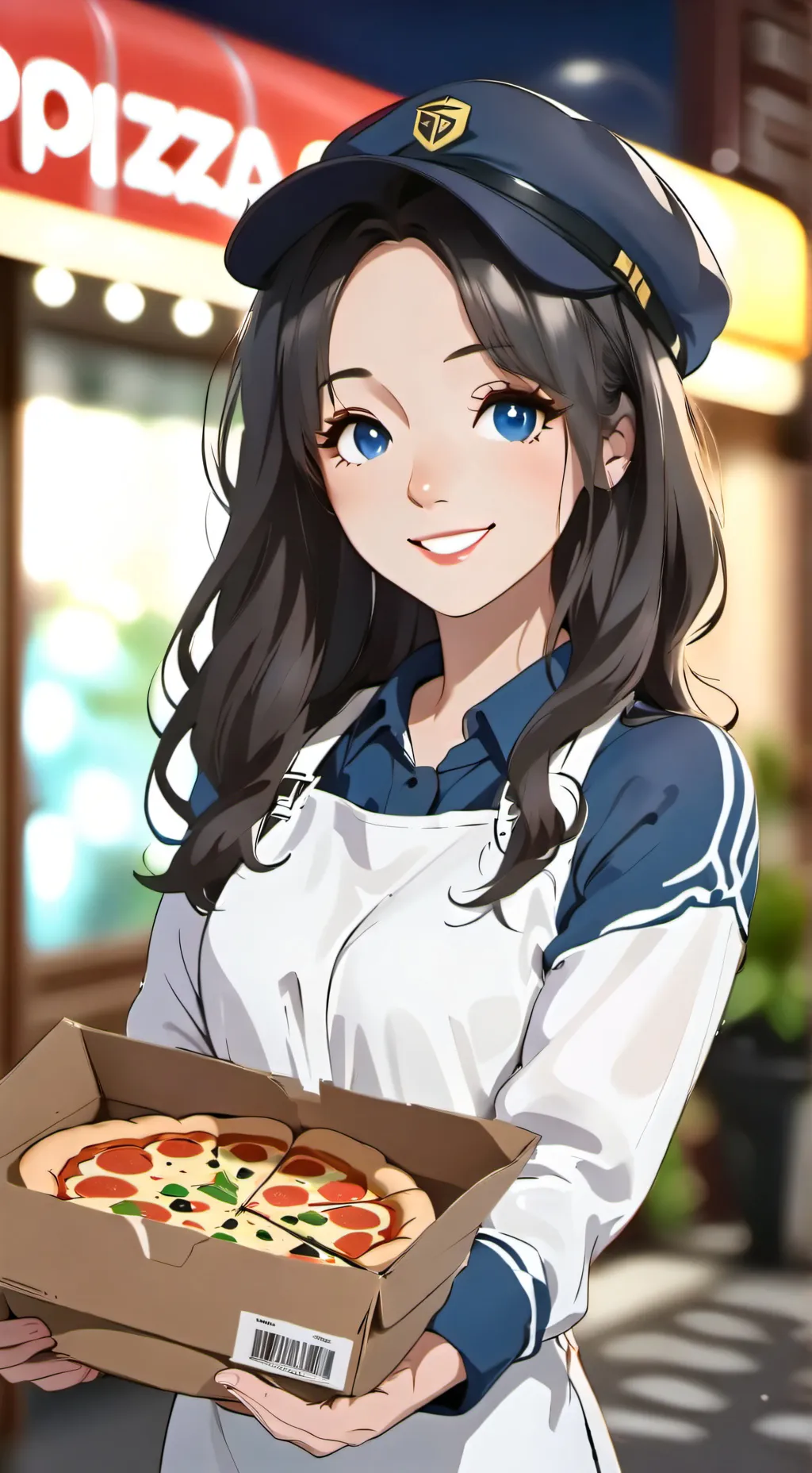 ai character: pizzeria 👁️👄👁️ background