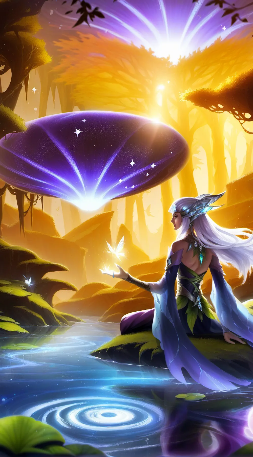 ai character: magical world background