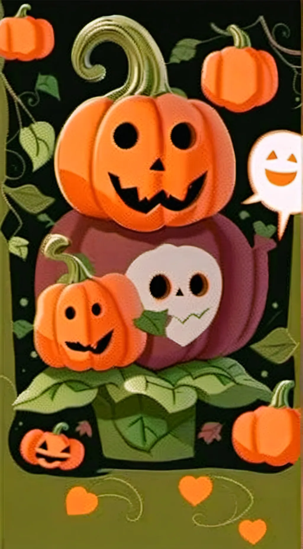 ai character: pumpkin background