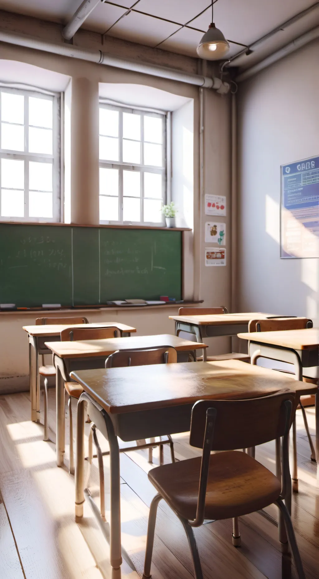 ai character: kissing school background