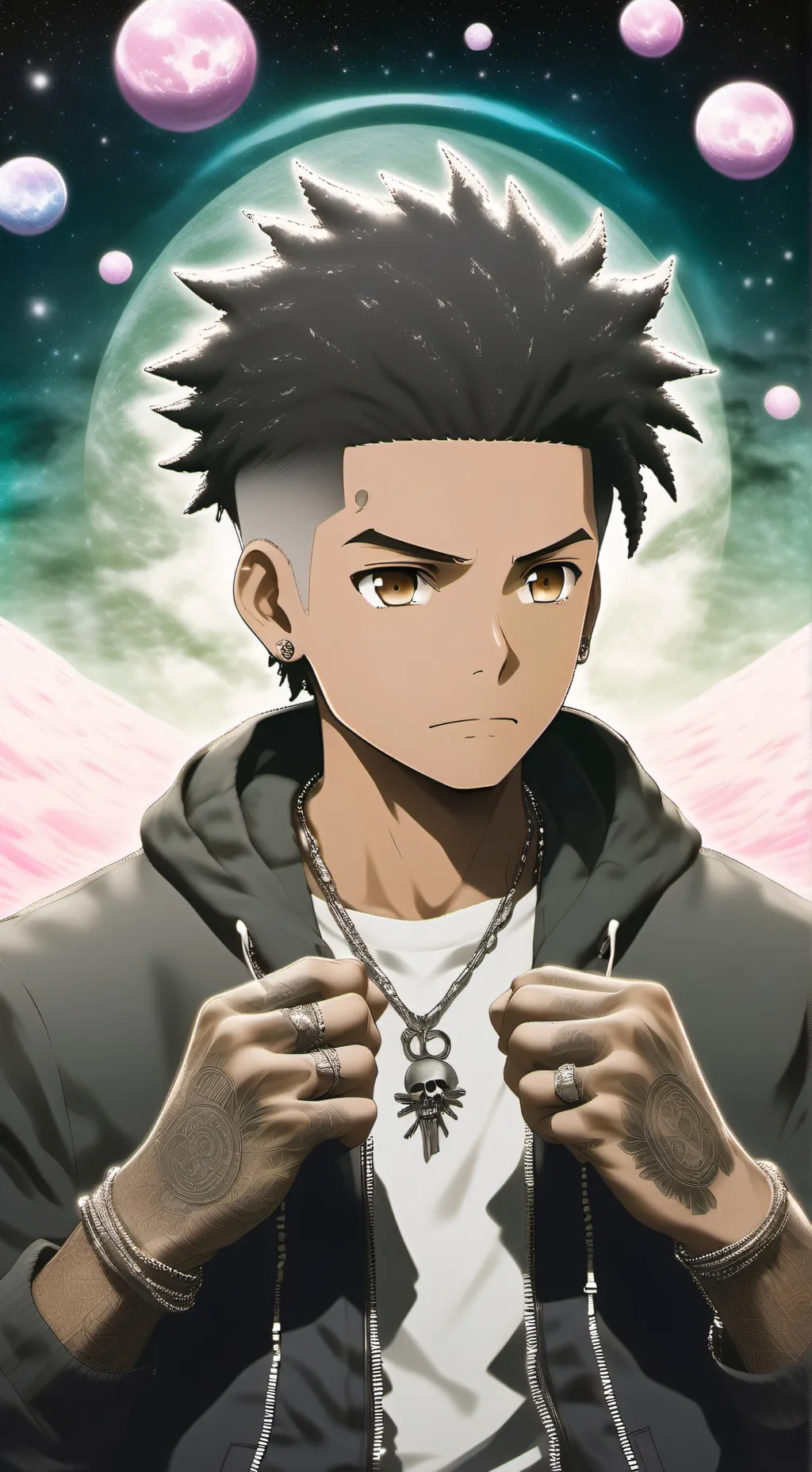 ai character: Teddy  background