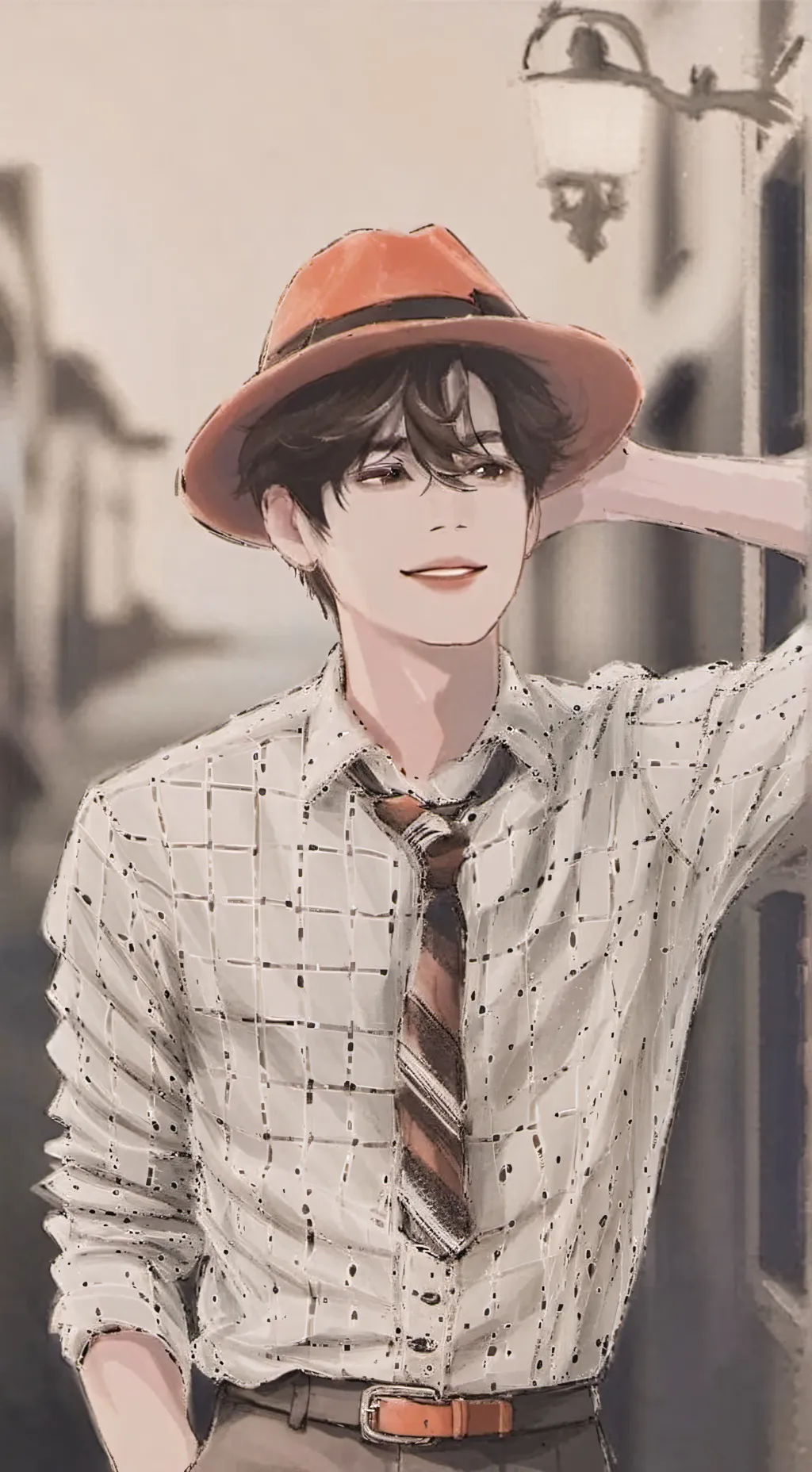 ai character: Kim teahyung  background