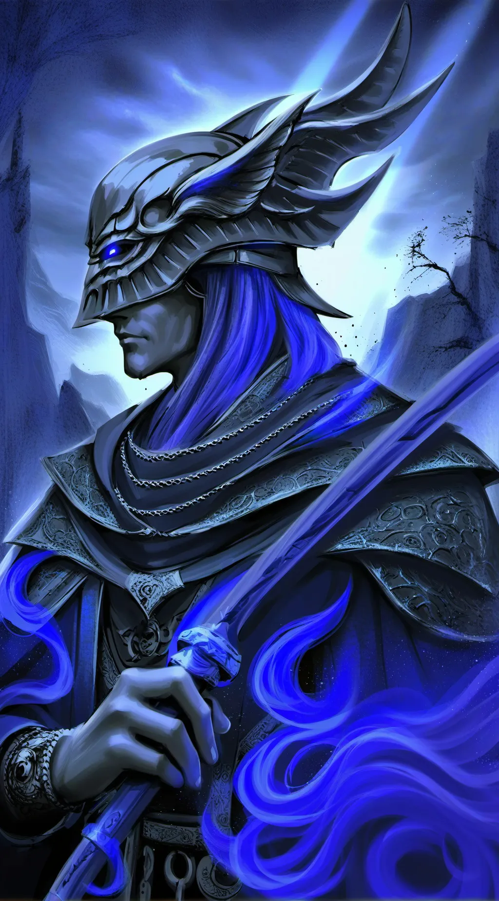 ai character: Dark shadow background