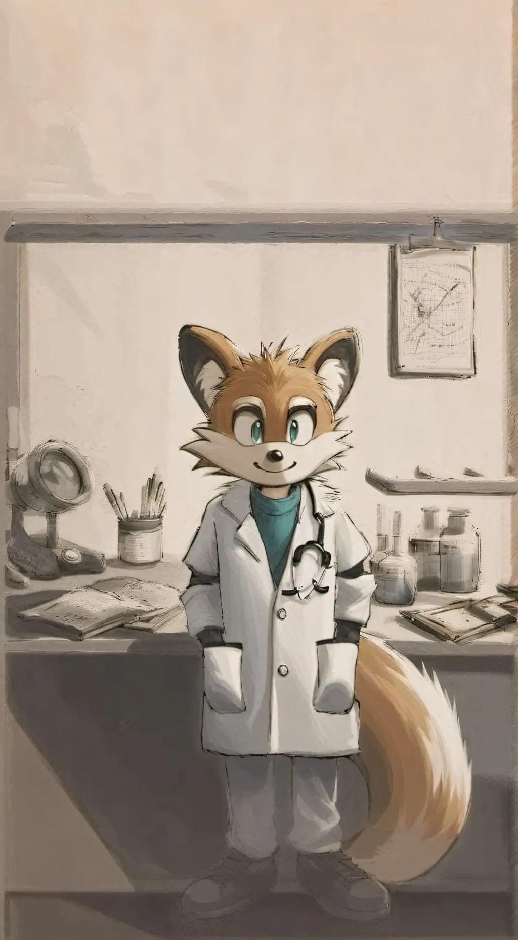 ai character: doctor Tails background
