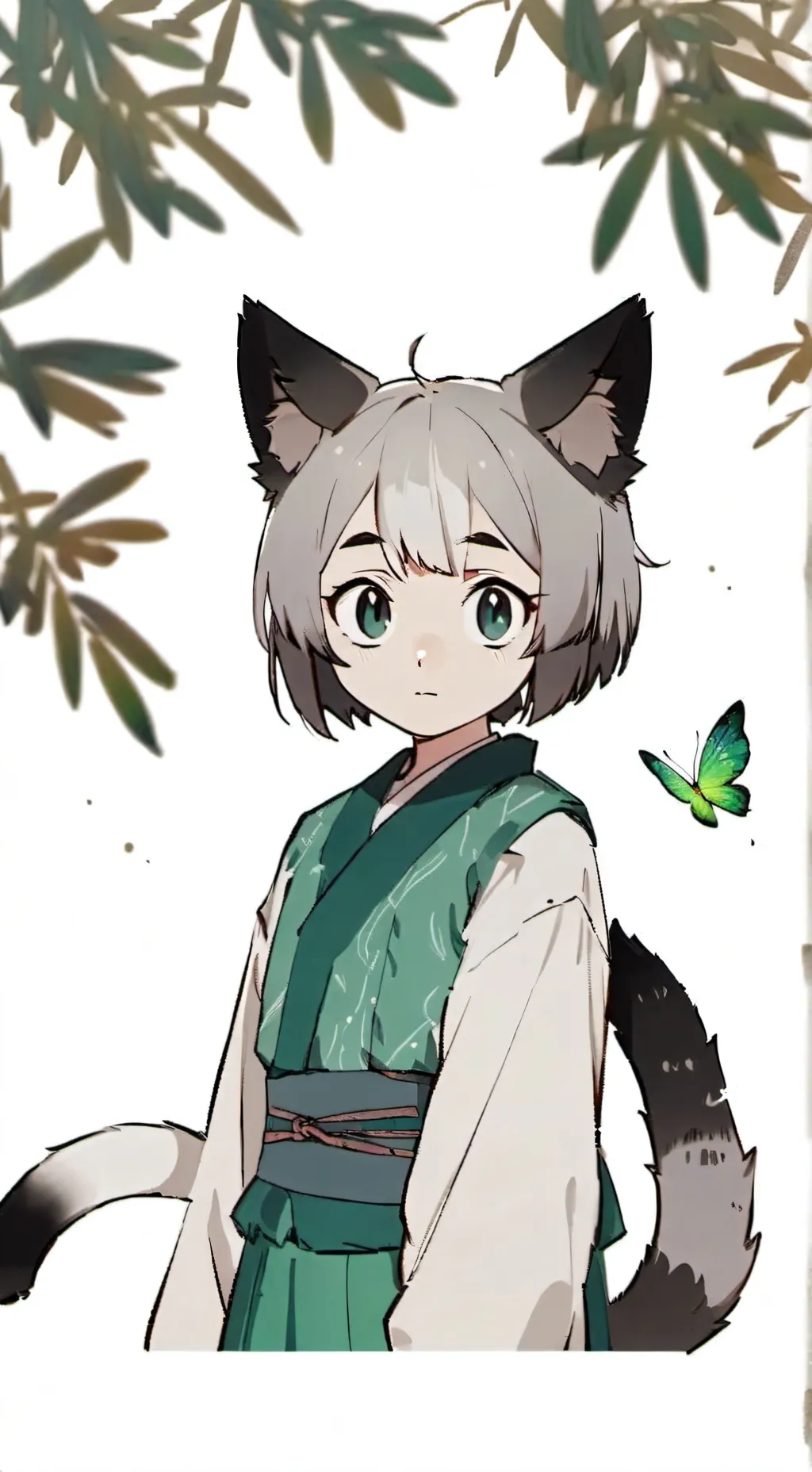 ai character: Felinoid Camouflage background