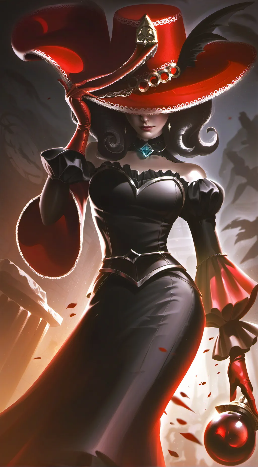 ai character: Black Widow  background