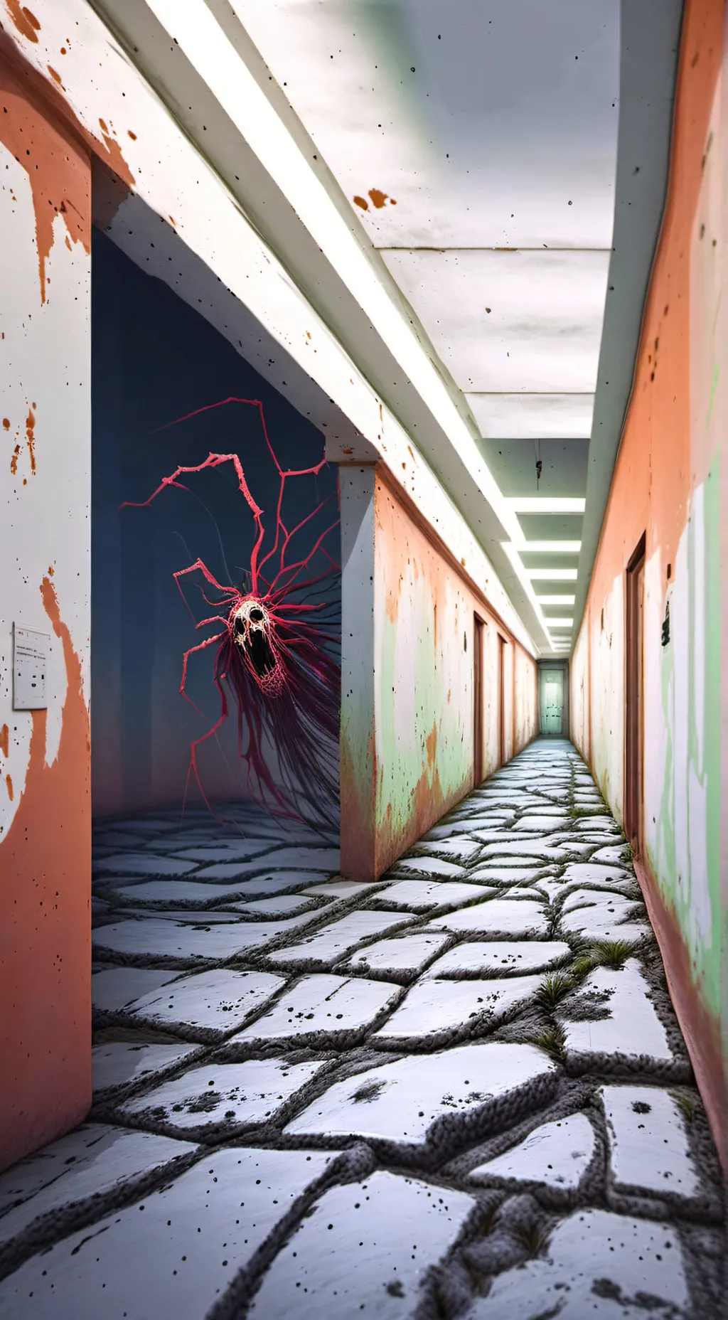 ai character: analog horror background