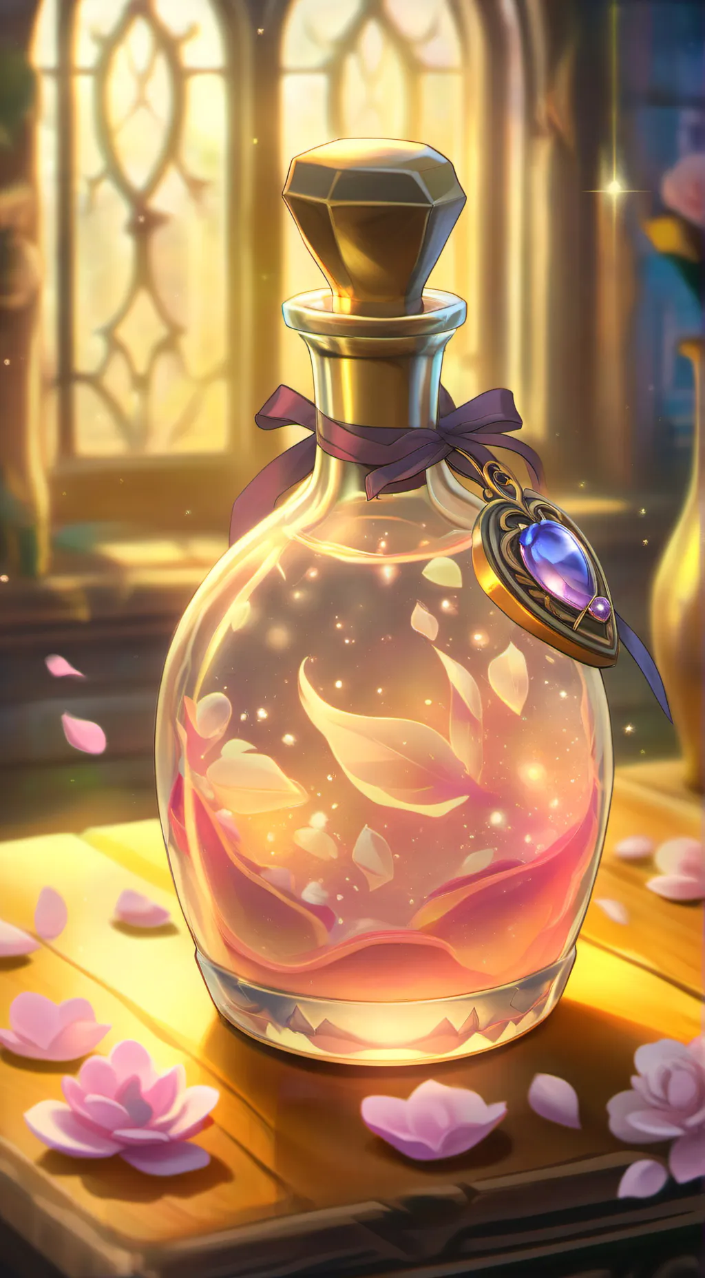 ai character: vee love potion  background