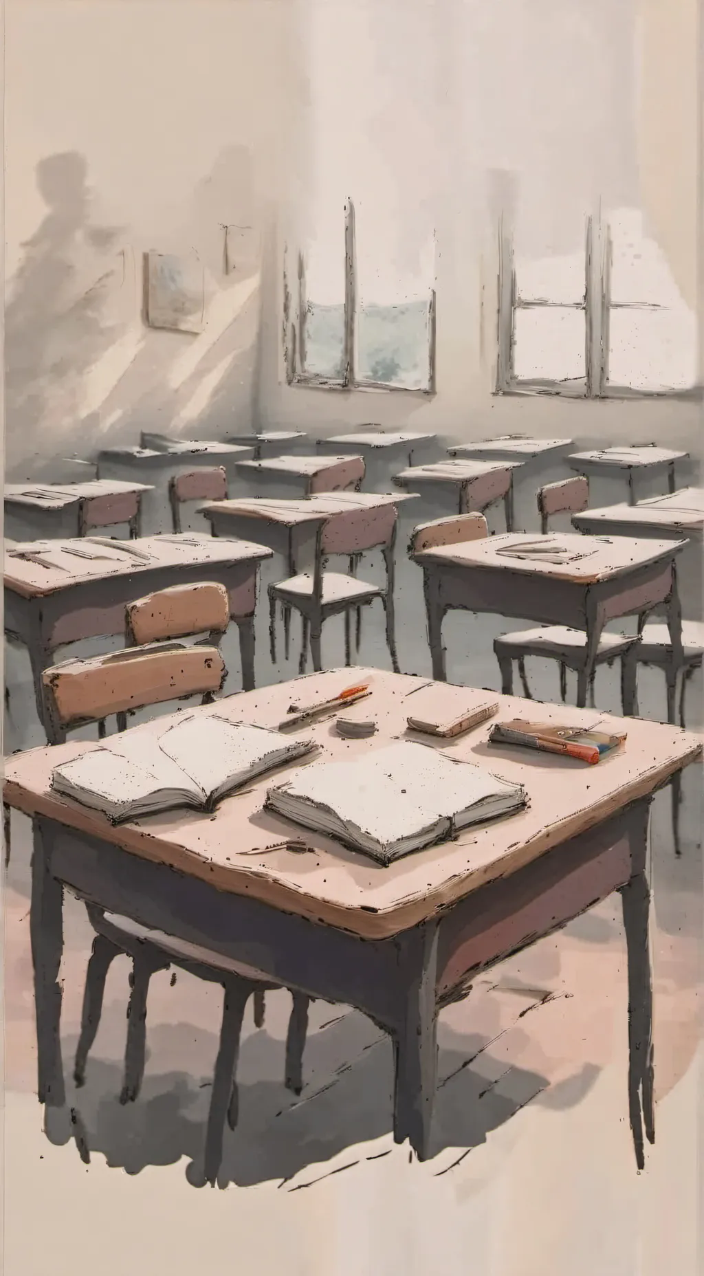 ai character: classroom background