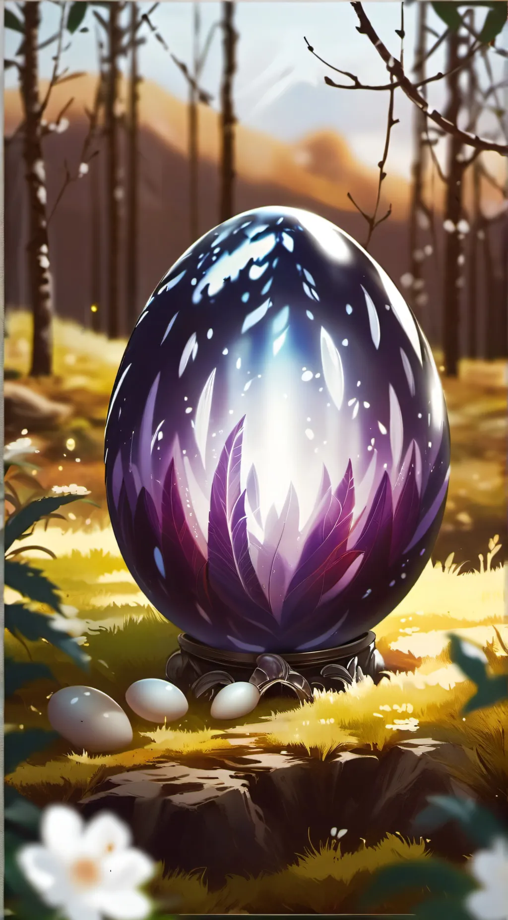 ai character: Purple Dragon Egg background